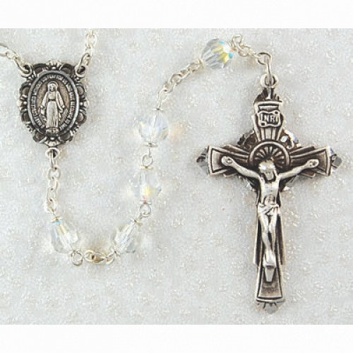 6MM CRYSTAL TIN CUT ROSARY