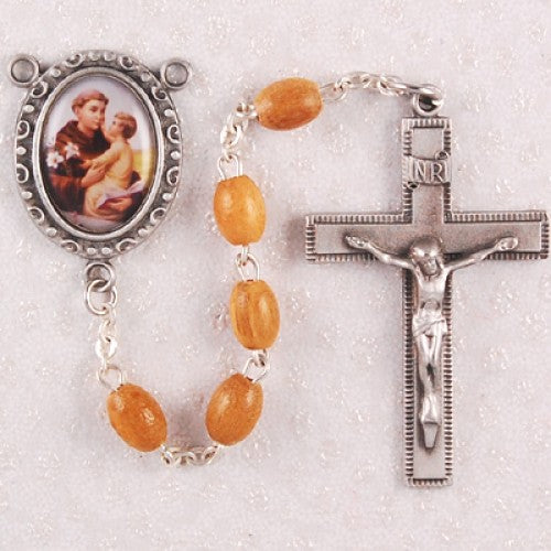 OLIVE WOOD ST. ANTHONY ROSARY