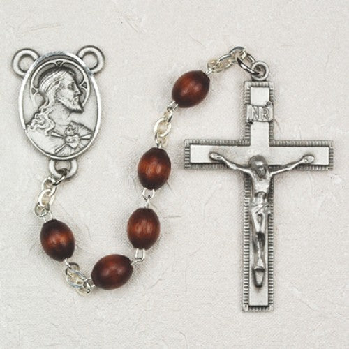 4X6MM BROWN WOOD ROSARY