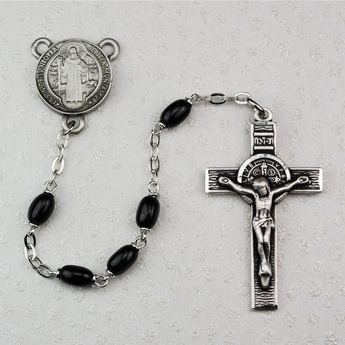 4X6MM BLACK ST BENEDICT ROSARY
