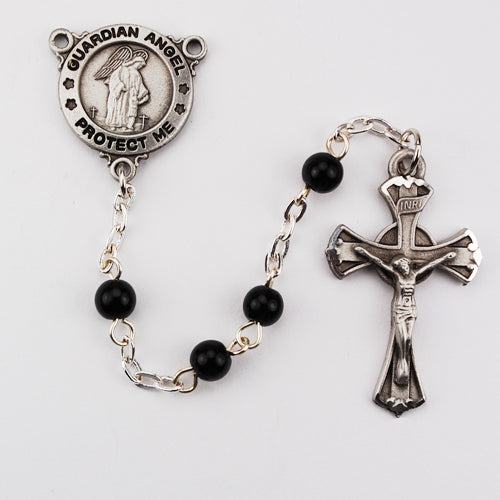 BLACK GUARDIAN ANGEL ROSARY