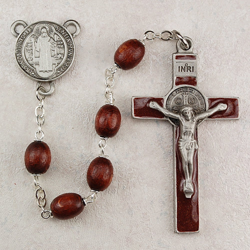 7MM BROWN ST BENEDICT ROSARY