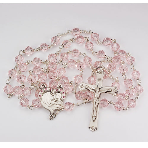 SS 7MM ROSE TINCUT ROSARY