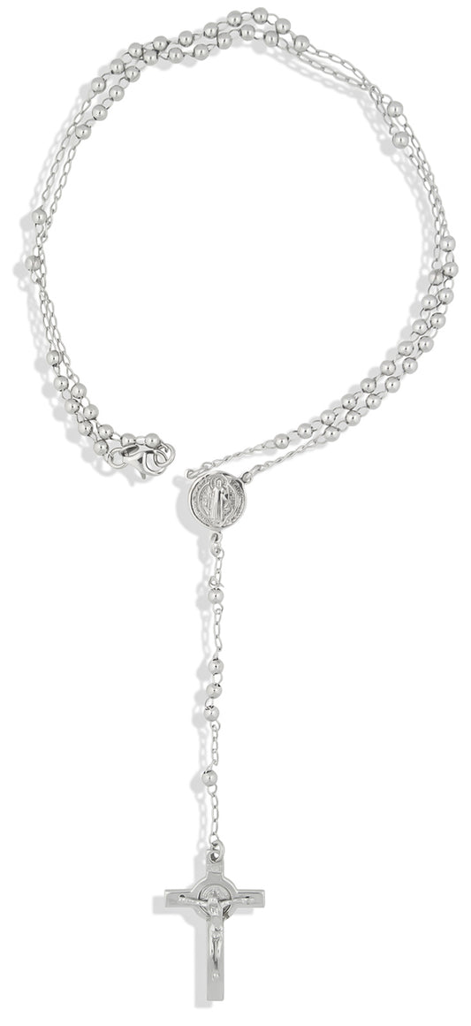 Sterling Silver First Communion Rosary Necklace