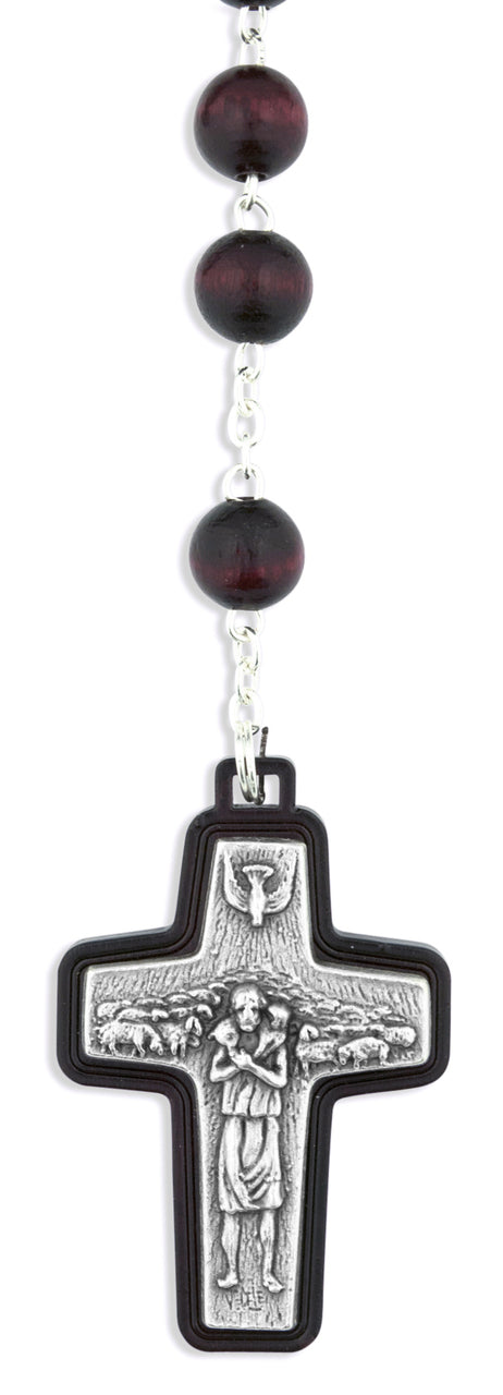 Four Basilicas Pope Francis Rosary with Wood Beads