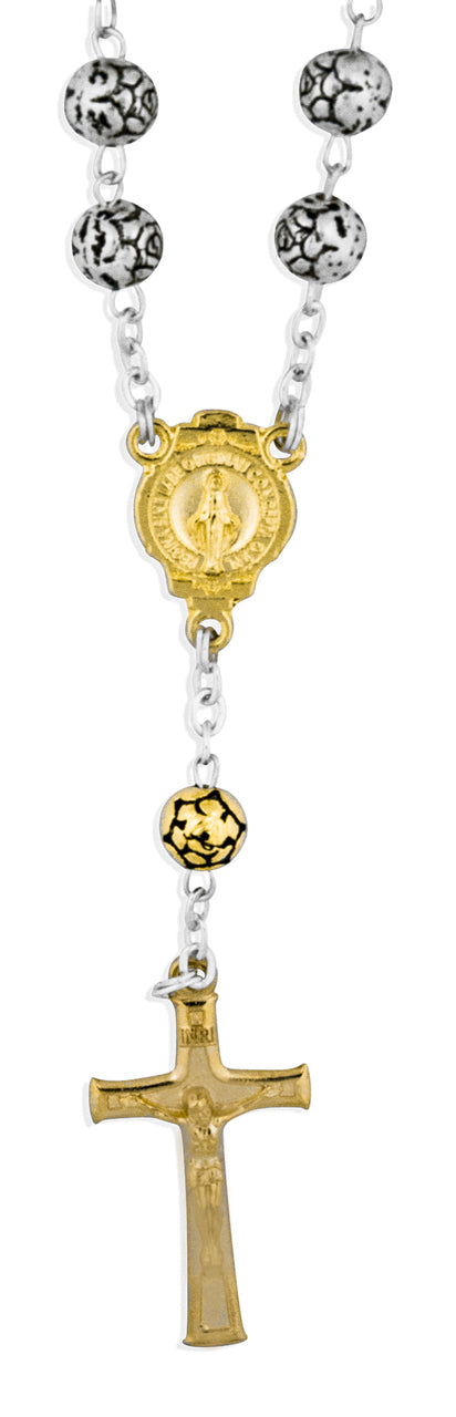 Immaculate Conception Rosary Bracelet with Rosette Beads and Clasp