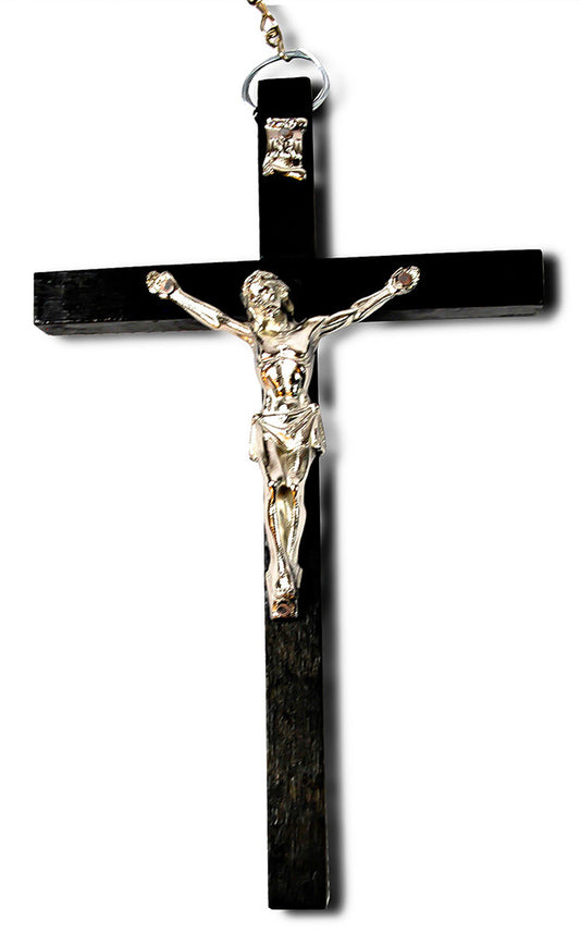 Large Italian Wall Rosary with Wood Beads, 66" Long