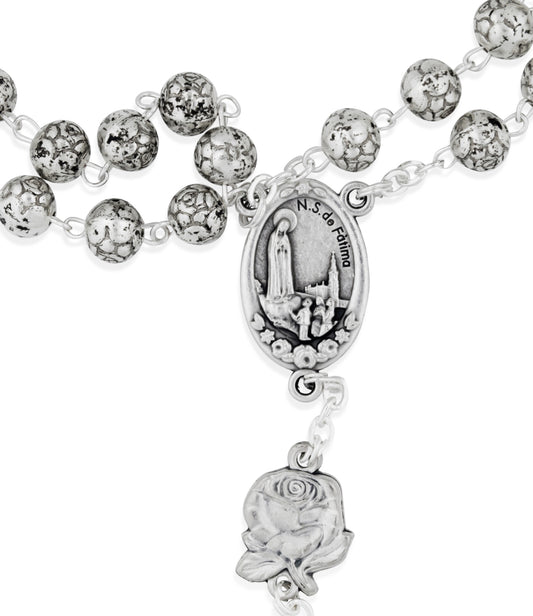 Our Lady of Fatima Rosary with Rosette Beads - Vatican Imports