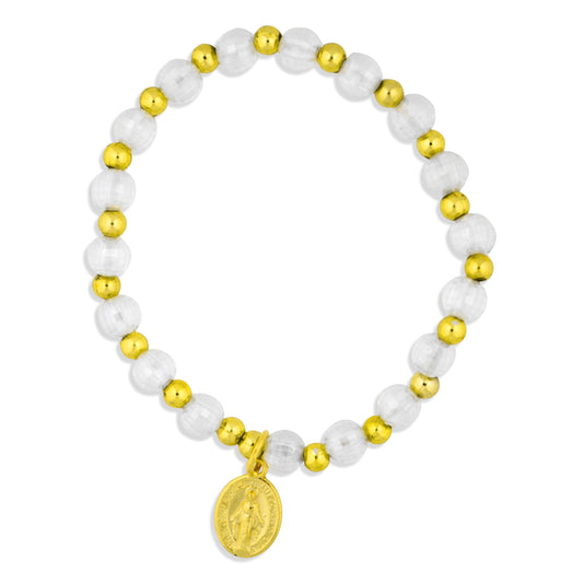 Catholic Stretch Bracelet with Miraculous Medal