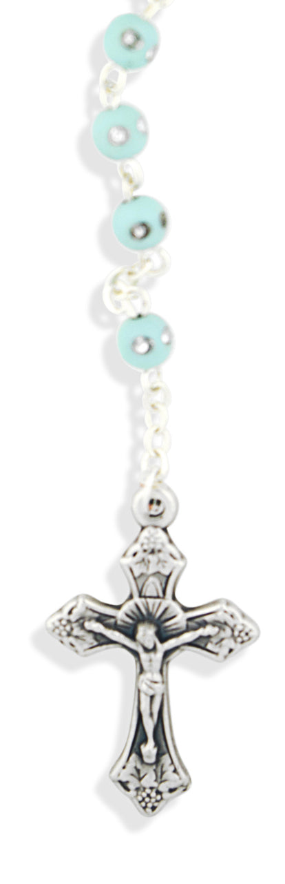 Catholic First Communion Rosary with Rhinestone Accents