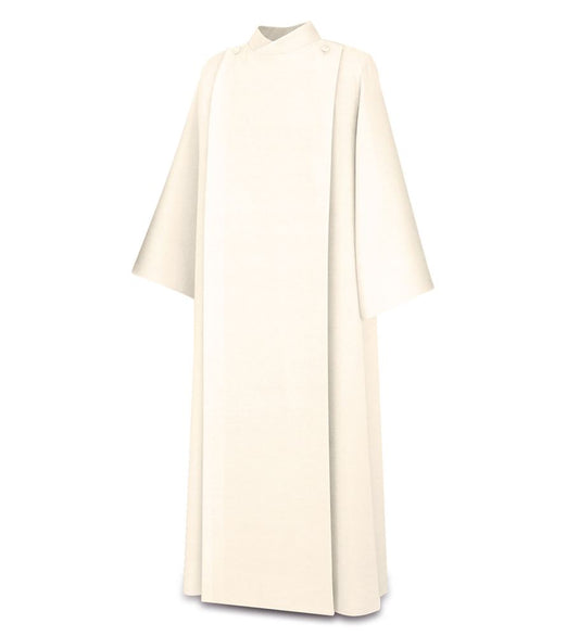Slabbinck 11-54 Front Wrap Alb in Beige Pius Fabric – Lightweight Concelebration Alb for Priests, Deacons, and Lectors -Medium