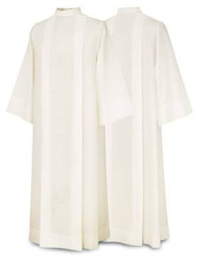 Beige Server Alb in Terlenka Fabric – Washable, Crease-Resistant Liturgical Alb for Altar Servers, Chorists, and Lectors -Medium