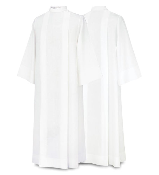 Server Alb in White Terlenka Fabric by Slabbinck – Washable, Crease-Resistant Alb for Altar Servers, Choristers & Lectors -X-Large