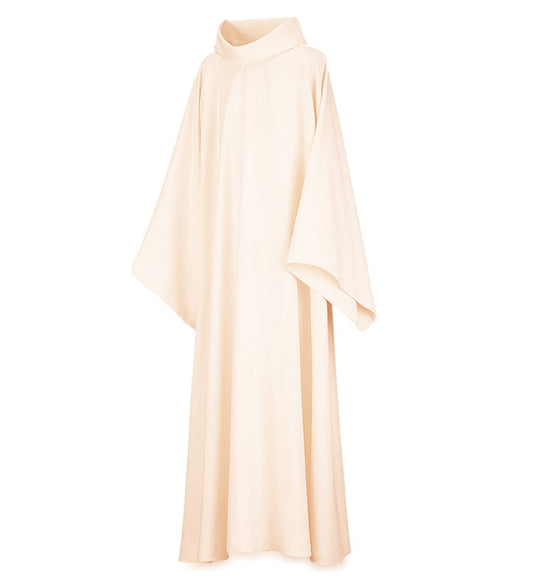 Sanctuary Alb in Beige Greco Fabric by Slabbinck – Opaque Easy-Care Washable Liturgical Vestment for Clergy - X-Small