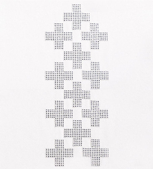 Front Wrap Alb in White Terlenka Fabric with Cross Embroidery - X-Small