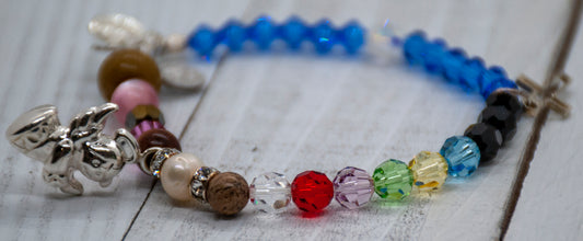 Multicolored First Communion Beaded Bracelet