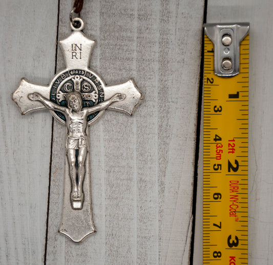 3" Saint Benedict Latin Style Crucifix Pendant