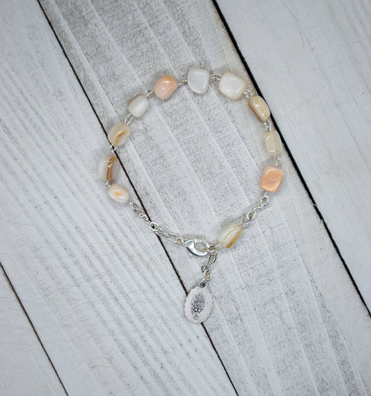 Natural Stone Beaded One Decade Rosary (White)