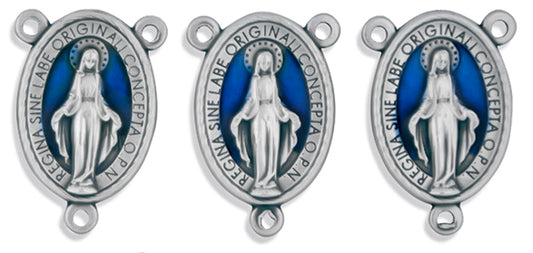 22mm Miraculous Medal Rosary Center - Pack of 3