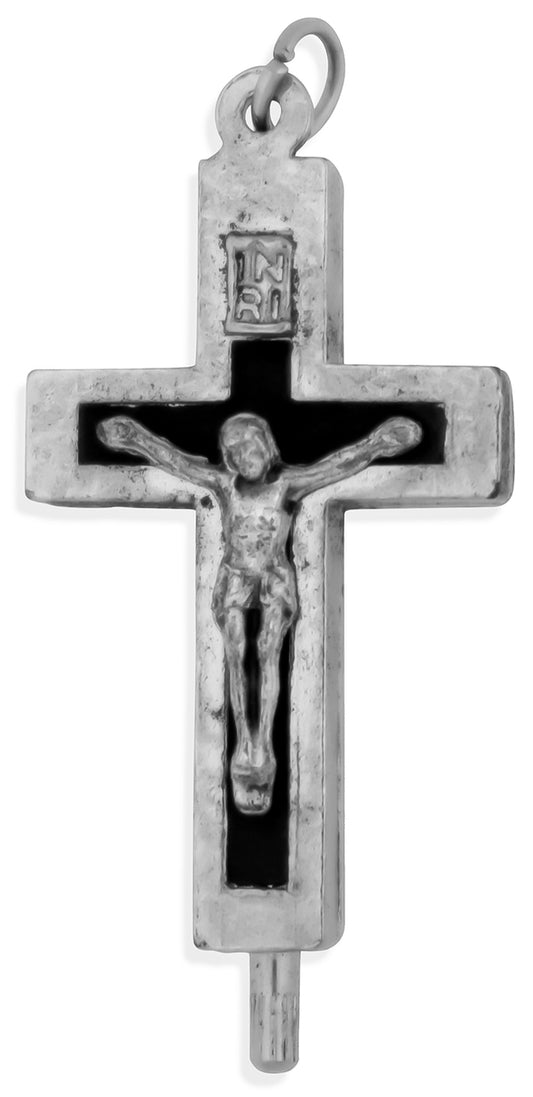 Catholic Reliquary Cross Pendant with Holy Soil from Italy
