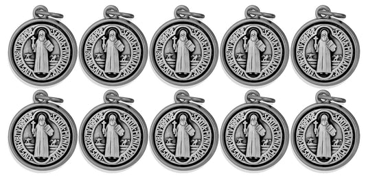 16mm Saint Benedict Medal with Polished Trim - Pack of 10