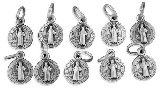 9mm Saint Benedict Medal Bracelet Charm - Pack of 10