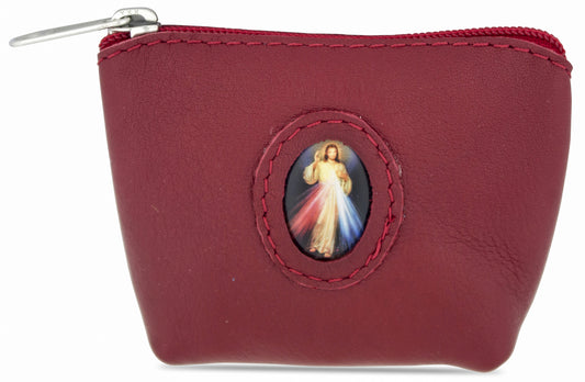 Our Lady of Grace Rosary Case in Italian Leather