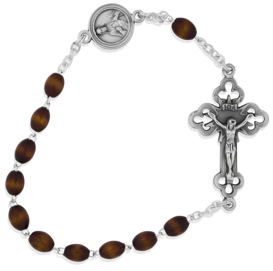 One Decade Kant Tangle Rosary with Natural Wood Beads