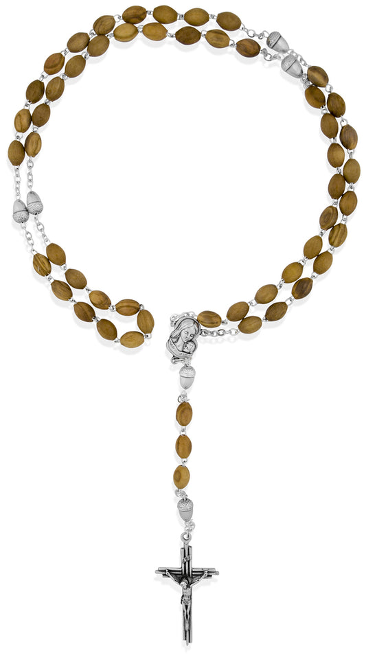 Catholic Rosary with Natural Olive Wood Beads