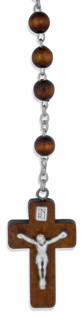 Brown First Communion Rosary by Venerare