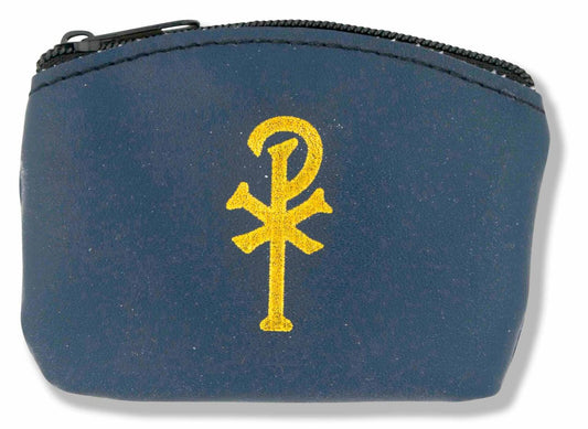 Rosary Pouch with Embossed Gold Chi Rho