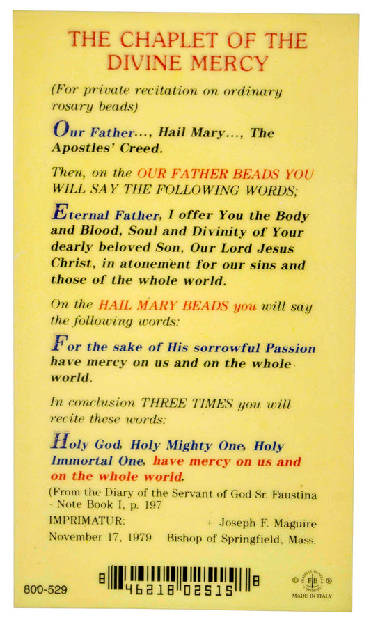 Traditional Holy Cards with Catholic Art and Prayers (Divine Mercy)