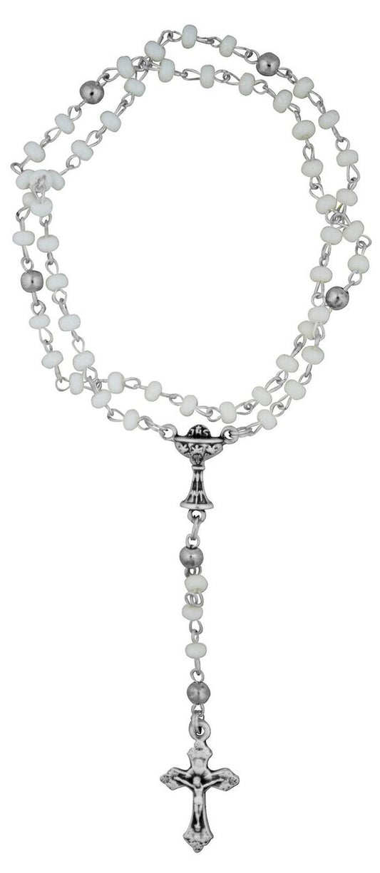 Mini Rosary First Communion Silver