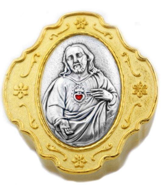 Catholic Rosary and Case Gift Set - Sacred Heart of Jesus