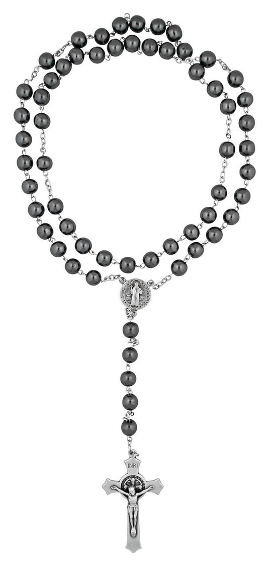 St. Benedict Hematite Rosary