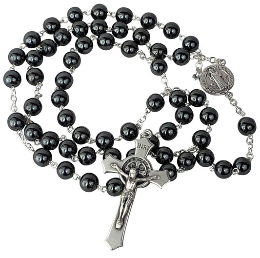 St. Benedict Hematite Rosary