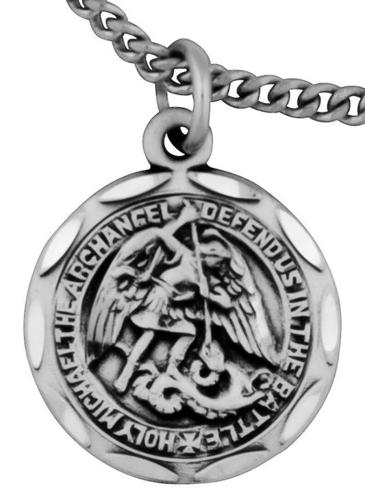 Sterling Silver 4-Way Medal with Gold Accents