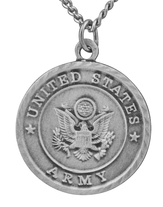 1" Pewter United States Army Medal with Saint Michael Back