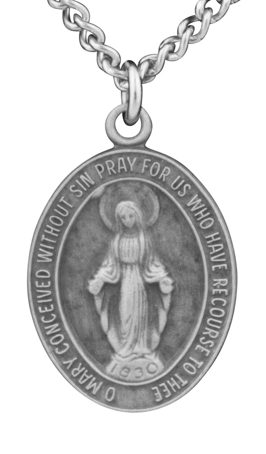 Pewter Miraculous Medal (Large Oval)