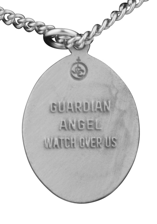 Pewter Guardian Angel Medal with 18" Chain