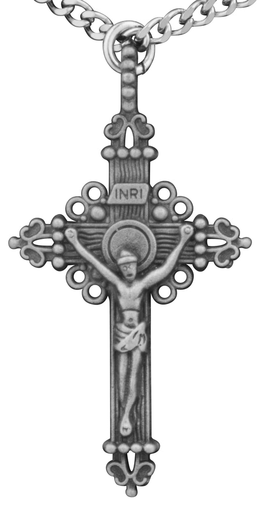 Antiqued Pewter Crucifix with 24" Chain