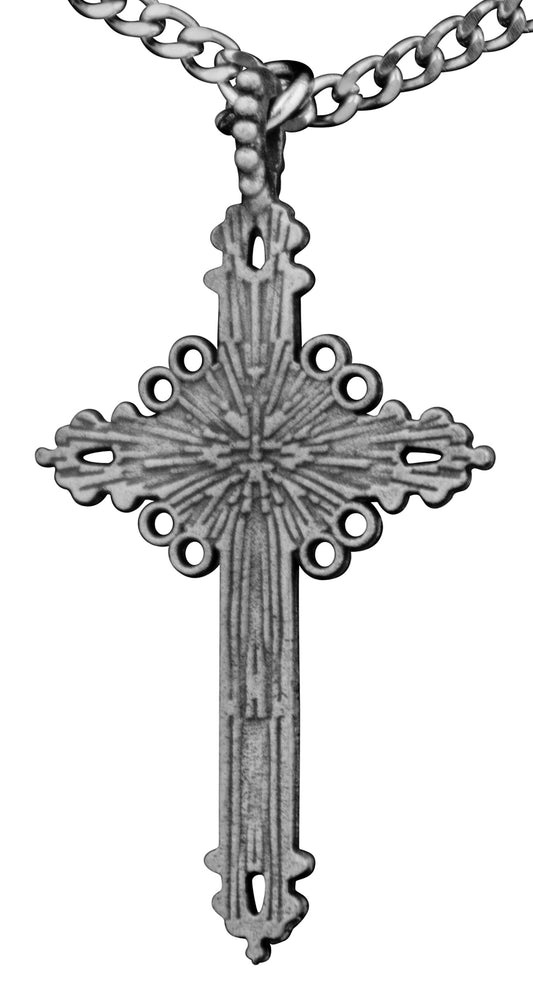 Antiqued Pewter Crucifix with 24" Chain