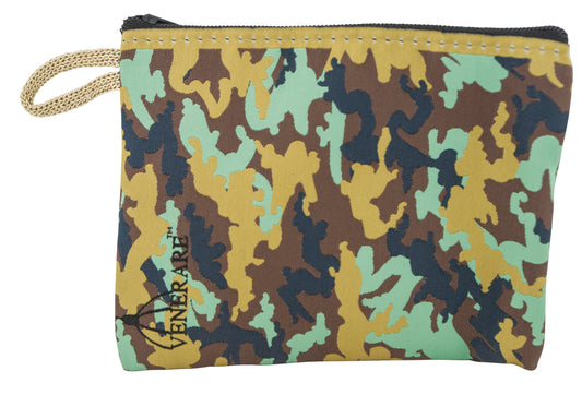Large Tapestry Rosary Pouch with Traditional Catholic Art (Green Camo)