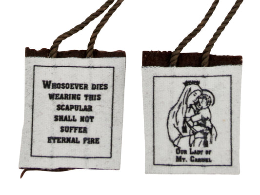 Catholic Economy Brown Scapular (Kid Size)
