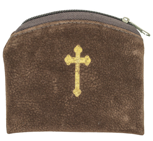 Velvet Rosary Pouch (Brown)