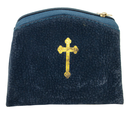 Velvet Rosary Pouch (Blue)