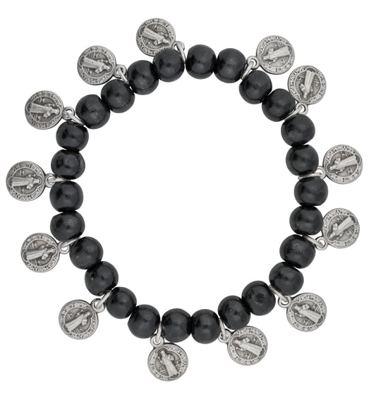 Saint Benedict Stretch Bracelet with 13 Saint Medals