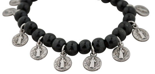 Saint Benedict Stretch Bracelet with 13 Saint Medals