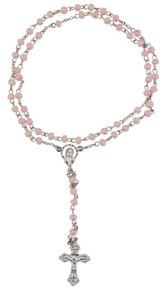 Small Pink Mary Madonna Rosary