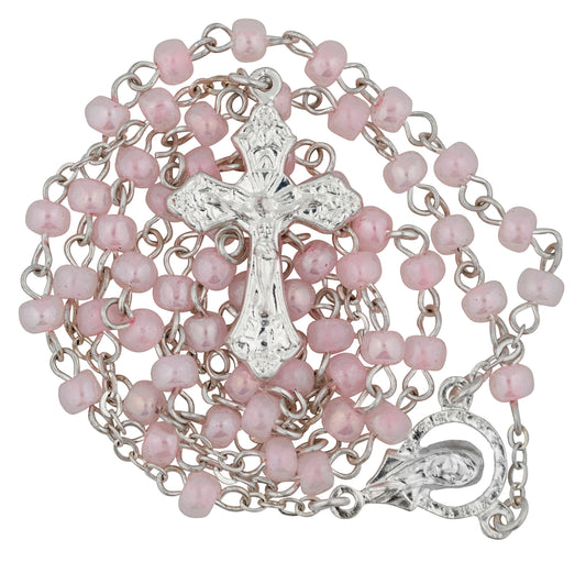 Small Pink Mary Madonna Rosary